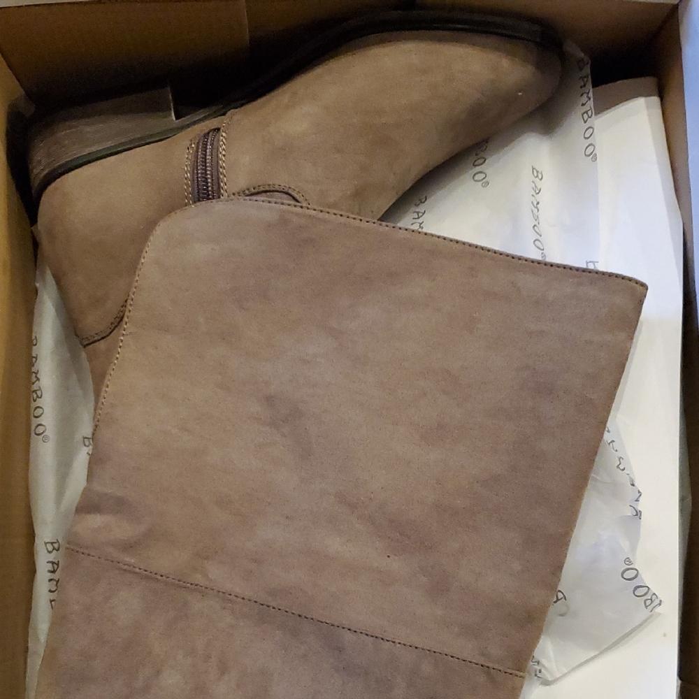 BAMBOO Taupe Knee-High Boots